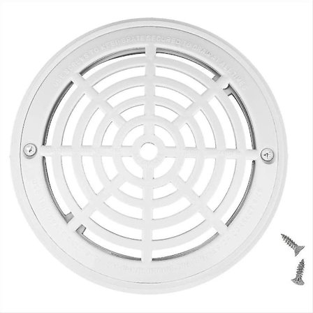 8 tommer Pool Hovedafløbsdæksel Topgitter Bundmonterings Plader Hvid Udskiftning Pool Afløbsdæksel