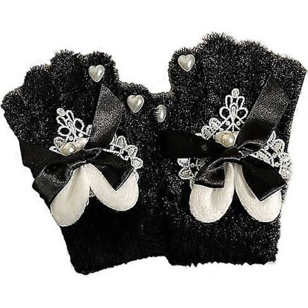 Vuxen Pärlbroderi Spetshandskar Hel Finger Varma Vantar Med Söt Dekor Vantar För Kvinnor Vintertillbehör Stickade Handskar Kvinnor Stickade Handskar 