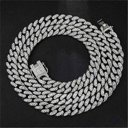 Barsinfi pol Halskæde Ur og Armbånd Kæde Miami Curb Imitation Diamant Indlejret Smykker CZ til Mænd