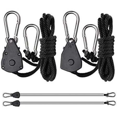 Spændreb med kroge til lampe eller planter, justerbar krogreb (1 par)