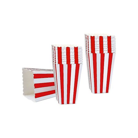50 st randiga popcornlådor i papper, godisbehållare i kartong