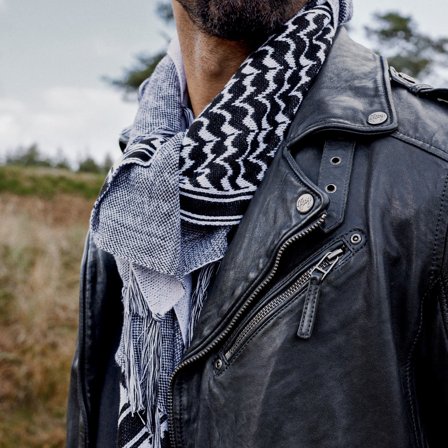 Hiems | Black and White Chequered Scarf Bandana for Men - Winter Scarves