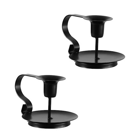 2-delt smidd jern lysestaker, avsmalnende lysestaker, deco