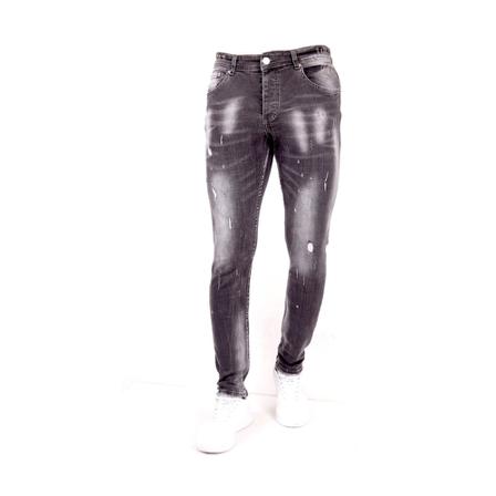 True Rise Slim Fit Jeans Med Hål Herr - Slm-40 - Gra grå, Herr, Herr, Storlek: W38