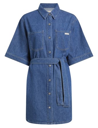 Calvin Klein Jeans | Linen Boxy Belted Shirt Dress | M