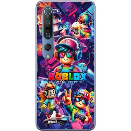 Kompatibel Mobilcover til Xiaomi Xiaomi Mi 10 Pro 5G Farverig Roblox gaming gruppe med hovedtelefoner, controllere og neonfarver perfekt til børn og