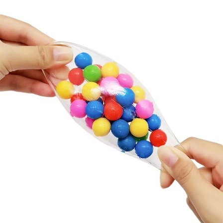 Klemmeball-leketøy, myke stressballer med fargerike perler, sensorisk fidget