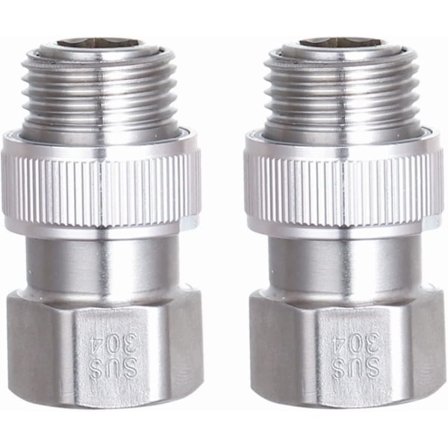 Avstängningsventil i rostfritt stål för dusch, på/av-ventil för duschflödeskontroll, duschhuvudsslangadapter för duschhuvud, handdusch eller bidé (2 