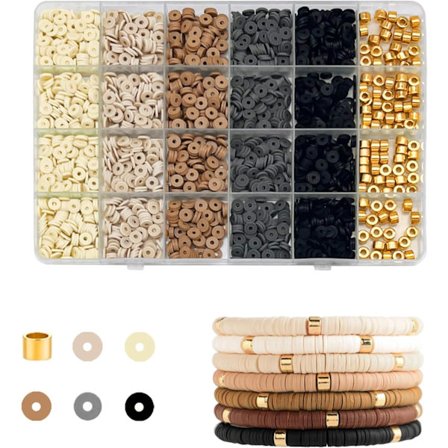 Kaffe Gradient och Guld Armband för Kvinnor Armband Tillverkning Kit Lera Pärlor för Smycken Tillverkning Lera Pärlor för Armband Tillverkning Armband