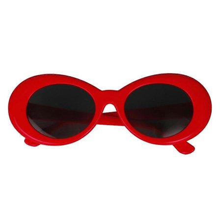 Retro Clout Goggles Oval Mod Mode Kurt Cobain Inspirerade Glasögon Vita