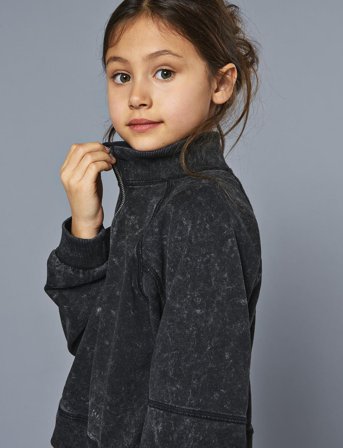 Kids Only Kogdonna L/S Half Zip Washed Ub Swt - Grey - 122/128