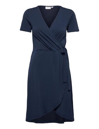 Vinayeli S/S Knee Wrap Dress/Su - Fav Kort Kjole Navy Vila