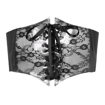 Korsett med spets, blommönstrad gördelrem för kvinnor