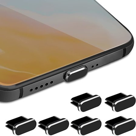 Typ C Dammskydd, 6-pack Aluminiumlegering USB C Dammskydd för