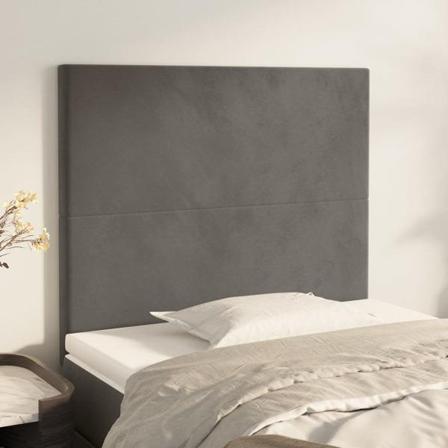 Vidaxl Huvudgavlar 2 St Mörkgrå 100x5x78/88 Cm Sammet Grå
