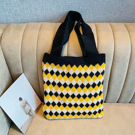 Håndvævet taske Uld strikke skuldertasker 8 8