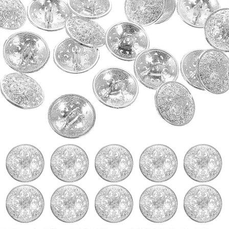 30 stk. 23 mm Stilig Metallspenne Utstanset Knapp Håndverktøy Ned Knapp DIY Syknapper for Dekor Bruk (Sølv)
