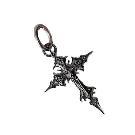 Gotisk Typ Skalle Nyckelring Med Krucifix Berlock Justerbar Legeringskedja För Män