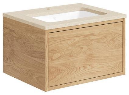 Gustavsberg Ducentic GB71DCVU60ARCC1100 Kommodpaket 60 cm, ljus ek/beige sten, 1 blandarhål Ljus ek/Beige sten, Badrum