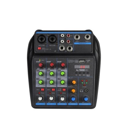 4 Kanals Mixer DJ Mixing Konsoll med Bluetooth USB Mixer Audio