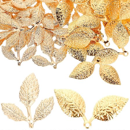 100 stk. bladeformede charms smykkefremstillingscharms hårpind charm vedhæng charms