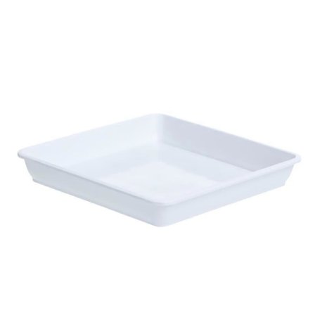 Muovinen neli nmuotoinen kukkaruukku, kest v aluslautanen, sis - ja ulkok ytt n, valuma-alustat, muoviset aluslautaset white 25.6x25.6cm