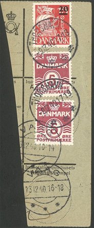 Færøerne - AFA 4 stemplet på klip