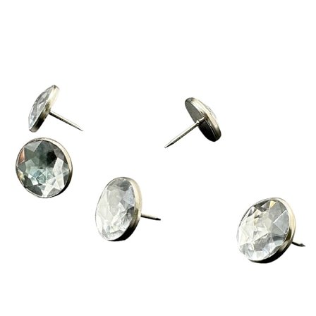 25 Stycken Kristall Soffa Sänggavel Knappar Möbeldekoration Silver