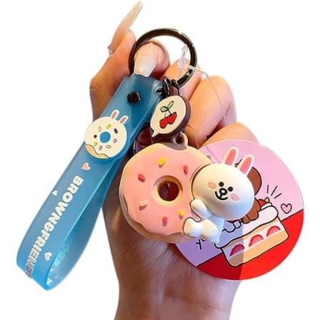 Søt Nøkkelring - Kawaii Dyr Nøkkelring Henge Bilnøkkelring Ryggsekk Smykker Gave til Barn Kvinner