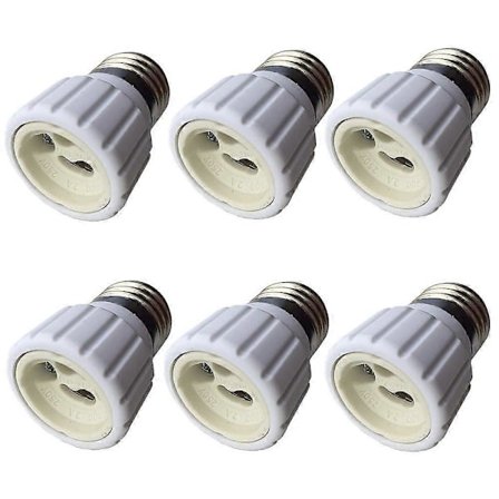 E27-GU10-lampunmuunnin, lampunpidikkeen sovitin, palonestoaine, 6 kpl [DB]