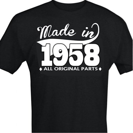 Svart T-shirt med design - Made in 1958 - All original parts