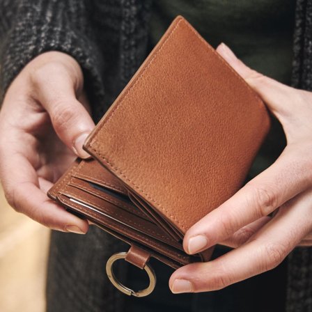 Portefeuille en cuir brun anti-RFID avec porte-clés Lonnie pour hommes - Porte-cartes - pour Hommes - Lucleon
