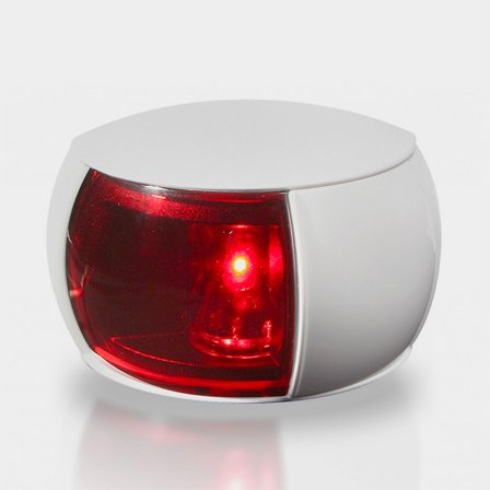 Lanterna di babordo per montaggio laterale Hella Naviled Compact, 0.9 W, 9 - 33 V, 112.5°, plastica/acrilico bianco, 71 x 53 x 33 mm, rosso, per 