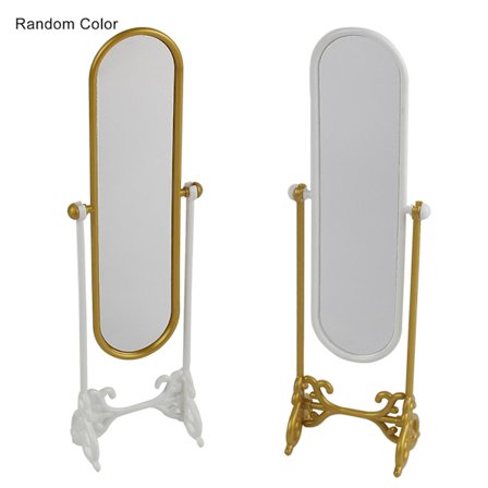 Miniatyr spegel Lättvikts iögonfallande plast Heminredning Dockhus spegel för mikrolandskap (Slumpmässig färg)