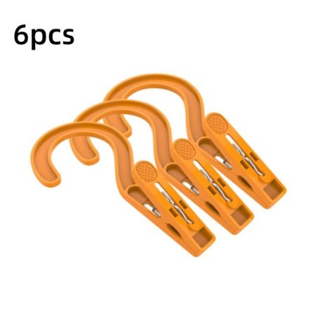 6 stk Klesklyper Tørkeklemme ORANSJE