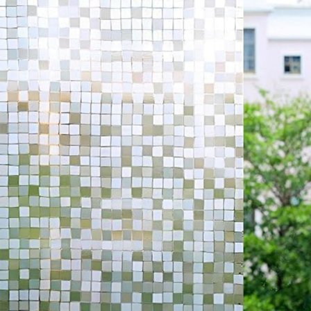 Anti Peep Ikkunakalvo Staattinen Kiinnitys Mosaiikkikuvio 45x200cm Auringon Esto Eristävä Yksityisyyslasin Peite