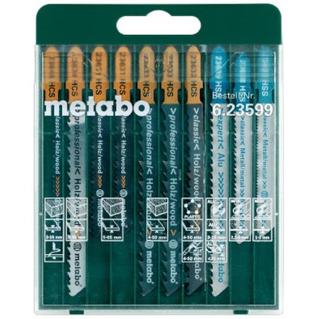 Metabo 623599000 Stikksagbladsett 10 deler, Maskintilbehør & forbruk