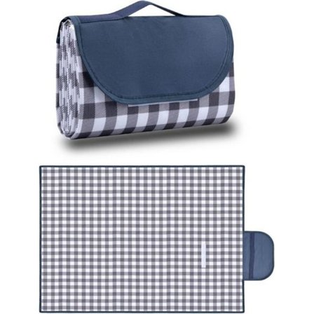 Piknikviltti, vedenpitävä, 200 x 150 cm, ulkokäyttöön tarkoitettu leirintäviltti, ulkoviltti, taitettava rantamatto kantokahvalla