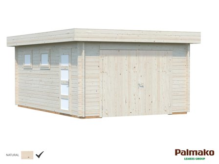 Palmako Rasmus Garage 19,8 m²/inv. 19 m², med port, obehandlad, Stugor & förråd