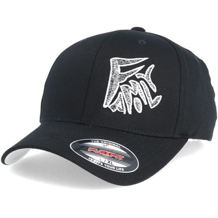 Iconic - Svart flexfit Keps - Family Black Flexfit @ Hatstore