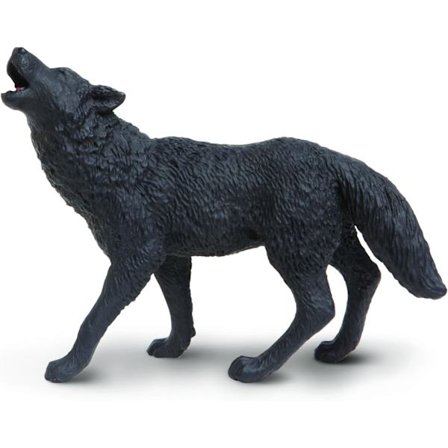 Svart ulvefigur - Detaljert 3,7" plastmodellfigur - Morsom pedagogisk leke for gutter, jenter og barn i alderen 3+