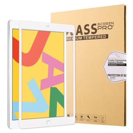 Ipad 10.2 2019/2020/2021 Heltäckande Skärmskydd I Härdat Glas Vi White Vit