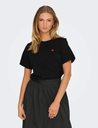 JDY Jdypisa S/S Print Top Jrs Noos - Black - XL