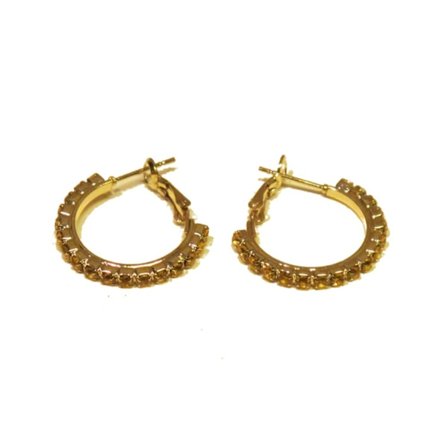 Runde øredobber med gule steiner