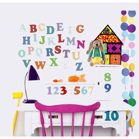 Svenska Engelska Alfabet och siffror vägg klistermärken