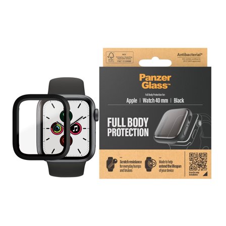 Panzer Full Body Apple Watch Series 4 | 5 6 SE 40mm Black Screen Protector PanzerGlass - High quality tempered glass screen protector