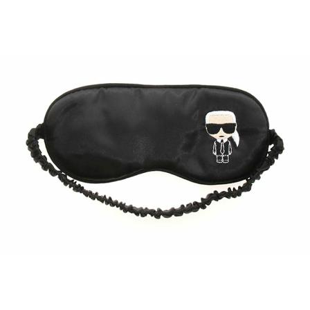 Karl Lagerfeld, Lounge Ikonik Eye Mask Czarny, unisex, Rozmiar: ONE Size