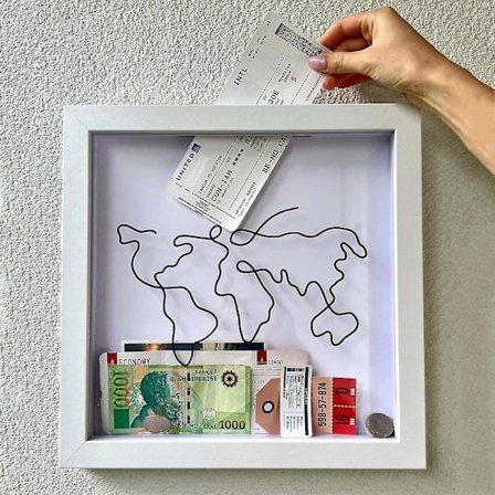 Eventyrarkivboks, Reiseeventyrbillett Minneboks, Billett Skyggeboks, Minnesramme Skyggeboks Bilde ramme for vegg og bordplatevisning