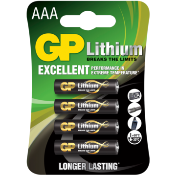 Batteri Litium Gp Aaa 1,5V 4-P