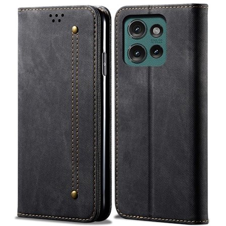 SKALO Motorola Edge 50 Neo 5G Jeans Plånboksfodral - Svart